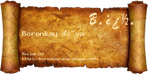 Boronkay Éva névjegykártya
