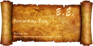 Boronkay Éva névjegykártya