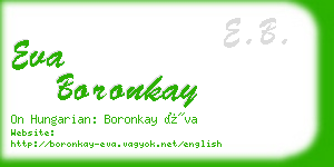 eva boronkay business card